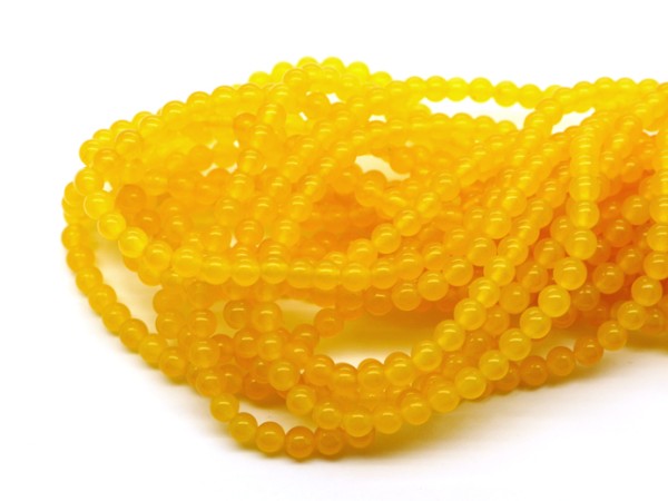1 Strang Jade, 4 mm, gelb