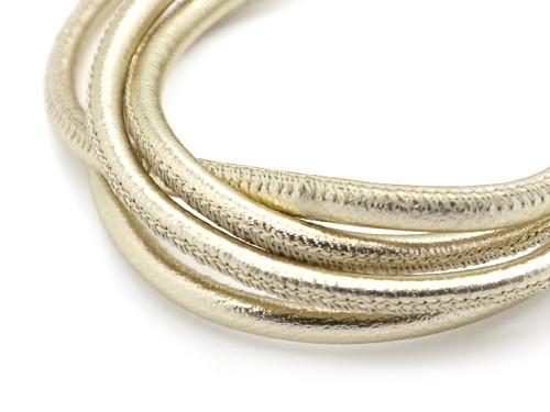 Lederband, 10 cm, 4 mm, platingold metallic