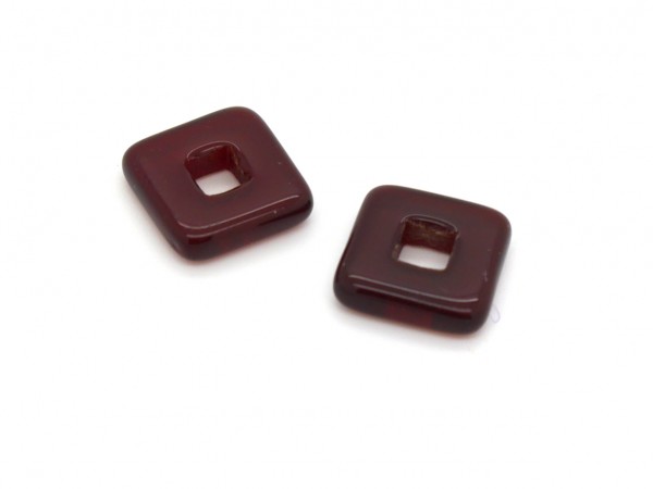Quadrat mit Ausschnitt, 12 mm, dunkelrot