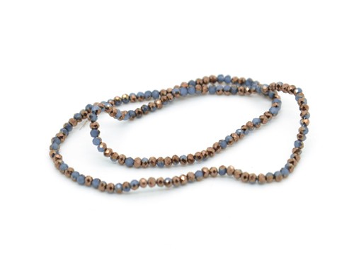 1 Strang Glasschliffperlen, 3 mm, bronze-grau