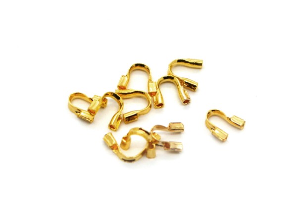 10 x Drahtschutz, 0,56 mm, Messing, vergoldet