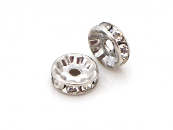 Strass Rondell, 10 mm, grau/transp.