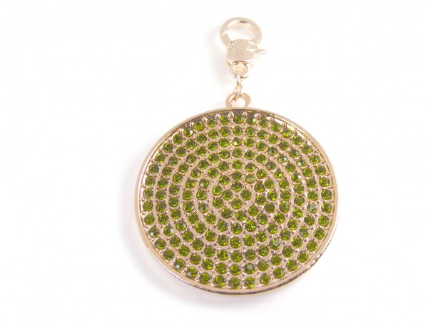 Anhänger, rosegold/grün