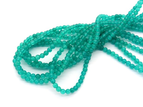 1 Strang Jade, 4 mm, petrol