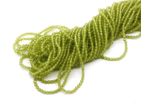 1 Strang Glasschliffperlen, 2 mm, hellgrün