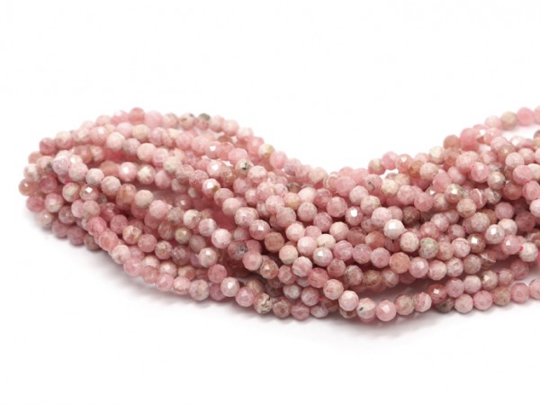 1 Strang Rhodochrosit, 2,5 mm, rosa