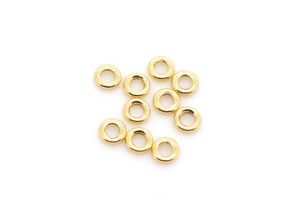 10 Stk. Binderinge, 4 mm, 925 Silber, vergoldet