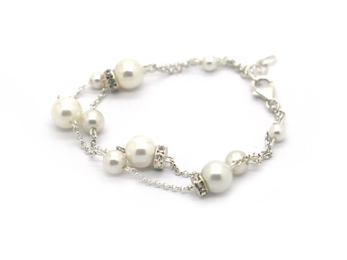 Armband Muschelkernperle, 17 cm