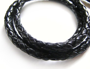 Lederband, 10 cm, 4 mm, schwarz