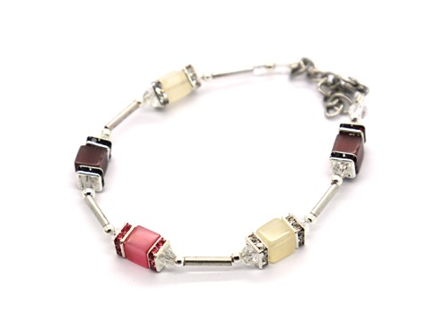 Armband Würfel, 17 cm, rose