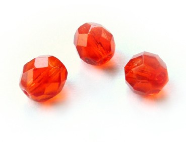 15 Stk. Kugeln, 8 mm, orange, facettiert