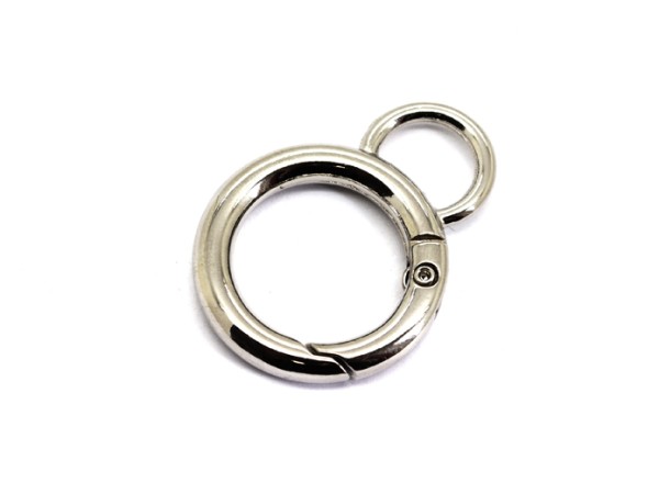 Karabiner-Ring, 28 mm, Rhodium, silberfarbig