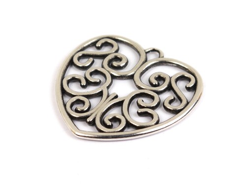 Herz, 37 mm, versilbert