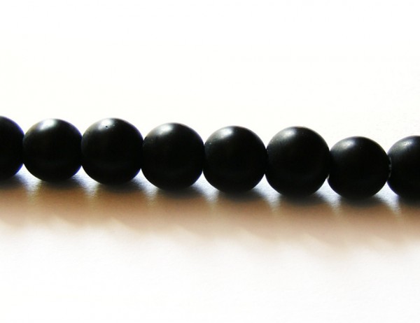 1 Strang Glasperlen, 8 mm, schwarz