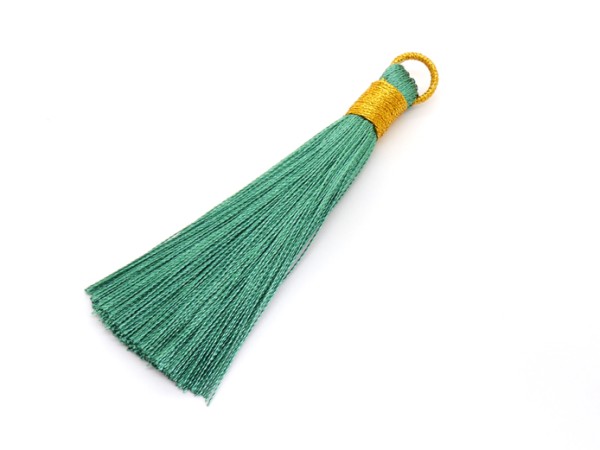 Quaste groß, 80 mm, petrol