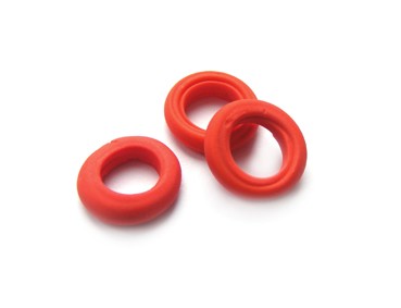 Glasring, ca. Ø 15 mm, rot, matt