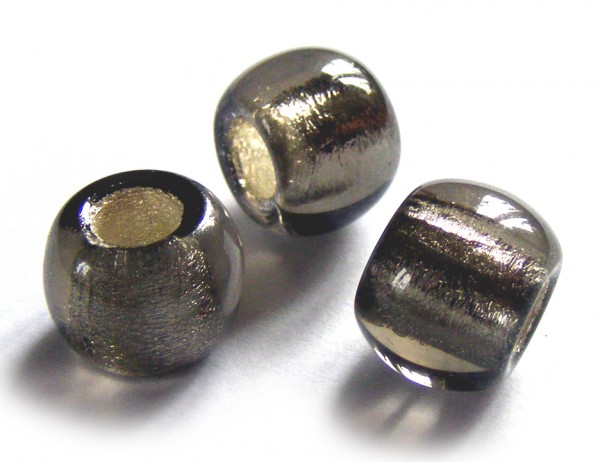 Perle mit Silbereinzug, anthrazit