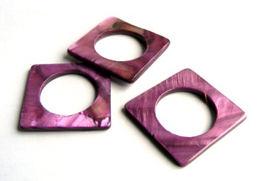 Quadrat aus Perlmutt, 35 mm, lila/violett