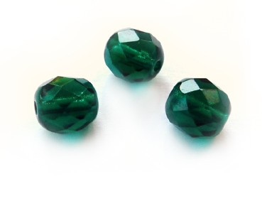 15 Stk. Kugeln, 8 mm, dunkelgrün, facettiert