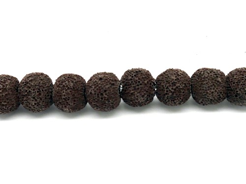 1 Strang Lava, Kugel, 10 mm, braun