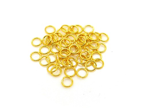 50 Binderinge, 5 mm, vergoldet