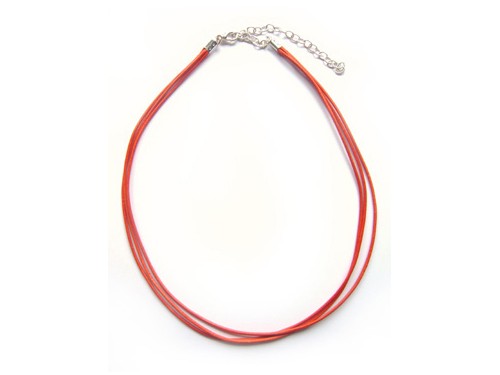 Lederkette dreireihig, 35 cm, orange