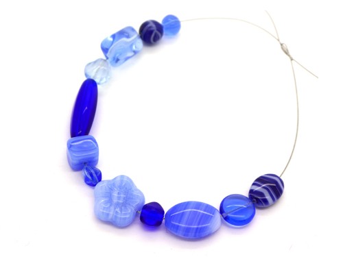 Perlen-Set, Glas, blau