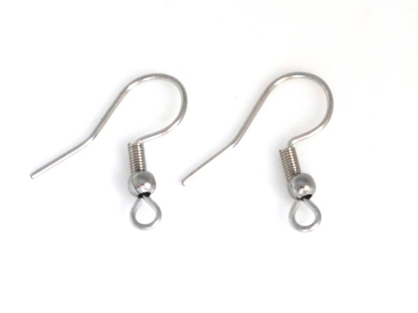10 Stk. Ohrhaken, 20 mm, Edelstahl