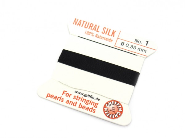 Perlseide, 0,35 mm x 2 m, schwarz
