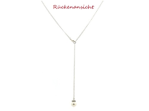 Kette Muschelkernperlen mit Rückenteil, 48 cm