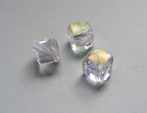 1 Strang Kristallglas Würfel, 8 mm, transparent