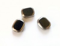 Glasperle mit silbernem Rand Glasperle mit silbernem Rand