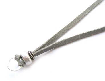 Lederband Velour hellgrau 70 cm