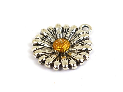 Blume, 20 mm, versilbert