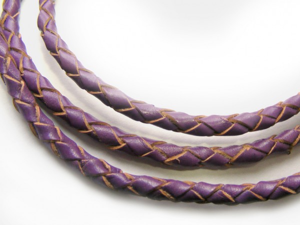 Lederband, 1 m, 3 mm, lila/violett