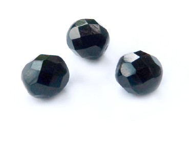 15 Stk. Kugeln, 8 mm, schwarz, facettiert