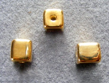 Keramik Würfel, 9 mm, vergoldet