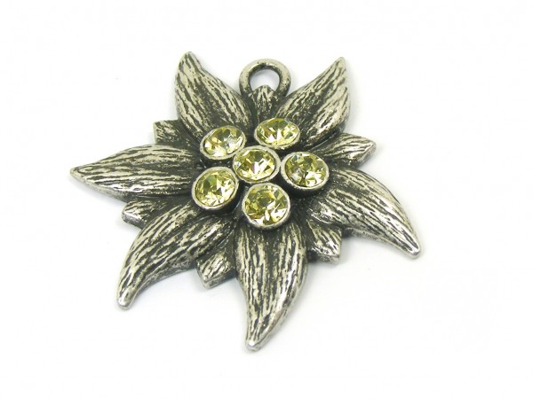 Edelweiß mit Swarovski®, 35 mm, lindgrün