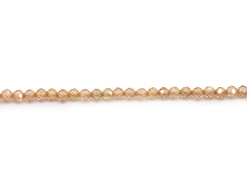 1 Strang facettierte Zirkonia, 3 mm, rund, champagner