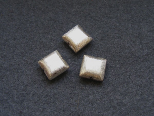 Quadrat, 12 mm, versilbert, matt gebürstet