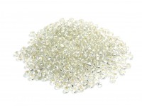 Roccailles, 4 mm, transparent mit Silbereinzug Roccailles, 4 mm, transparent mit Silbereinzug