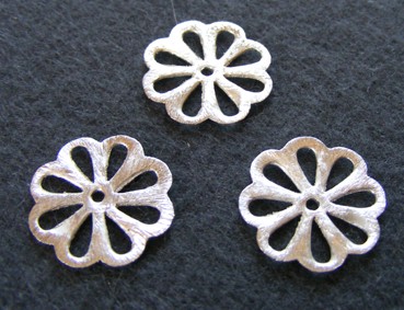 Blume, 18 mm, versilbert, matt gebürstet