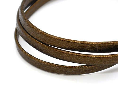 Lederband, 10 cm, 5 mm, bronze metallic