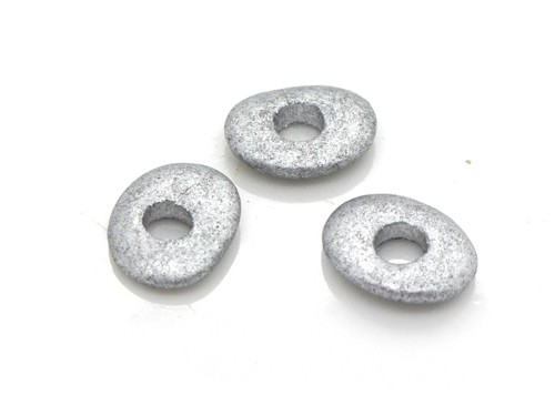 Keramik Scheibe, 10 mm, silber-metallic