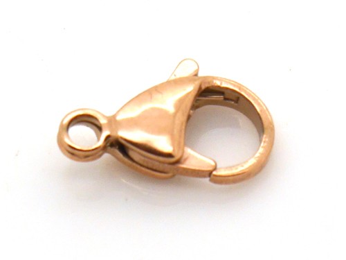 Karabiner, 15 mm, Edelstahl, rosegold