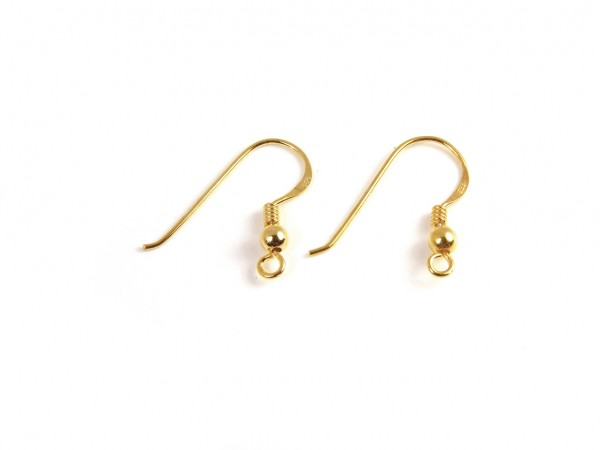Ohrhaken, 925 Silber, vergoldet, 1 Paar