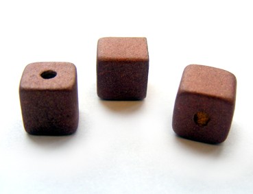 Keramik Würfel, 9 mm, rostbraun