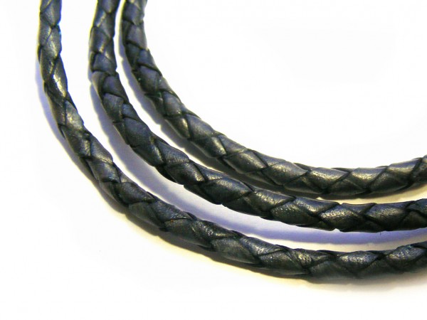 Lederband, 10 cm, 4 mm, marine