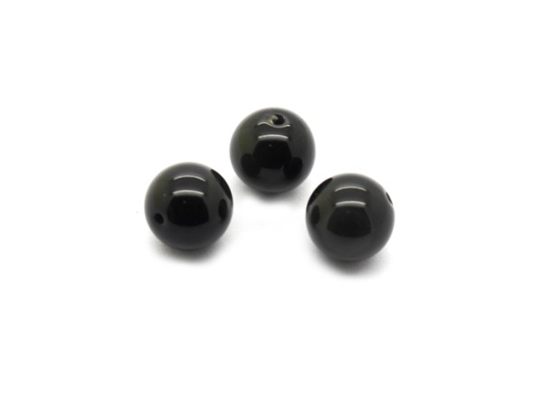 1 Strang Onyx Kugel, 8 mm, schwarz, glanz