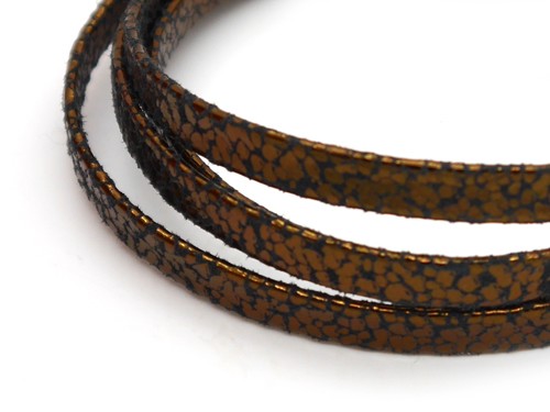 Lederband, 10 cm, 5 mm, braun gemustert
